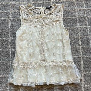 Lace cream colored top